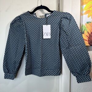 Zara Kids Blue Patterned Blouse